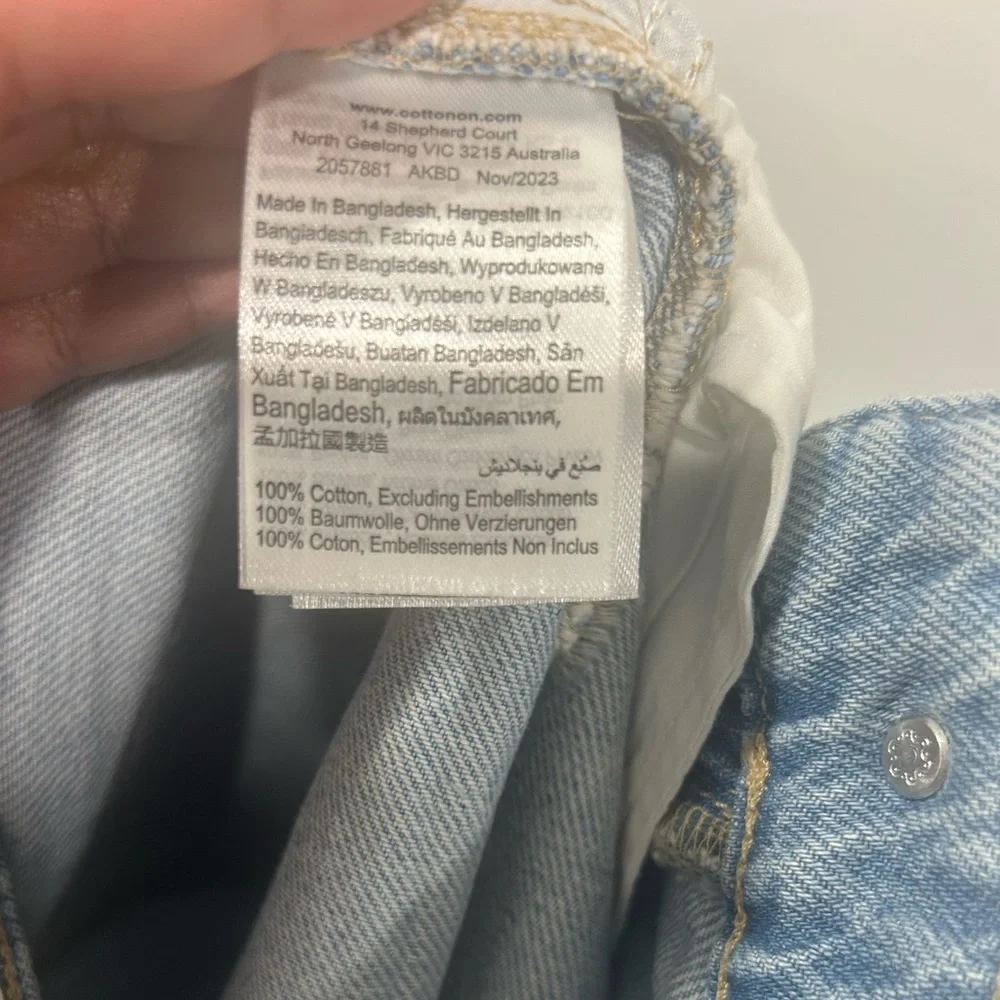 NWT Cotton On Light Wash Denim Cutoff Shorts